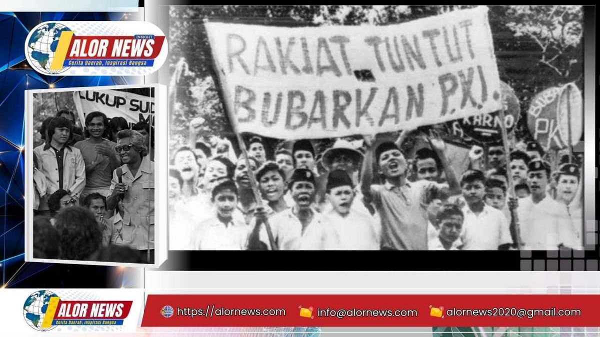 Ilustrasi demonstrasi mahasiswa pada peristiwa Tritura 10 Januari 1966 sebagai simbol suara rakyat menentukan arah bangsa
