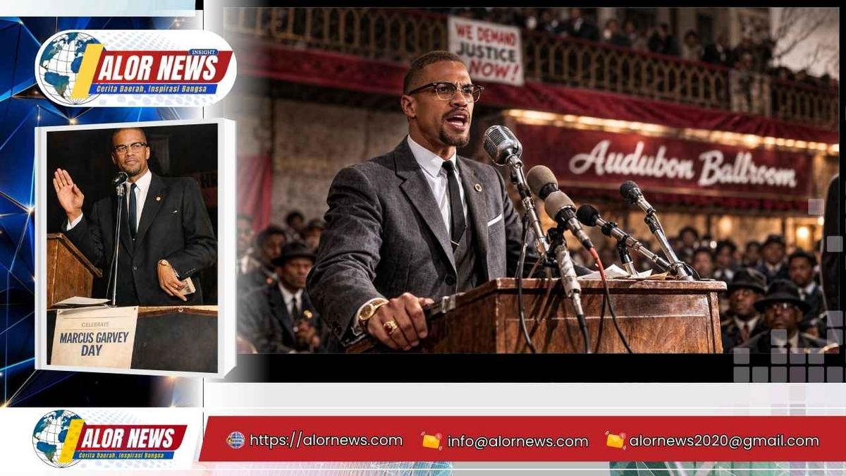 Malcolm X berpidato sebelum ditembak pada 21 Februari 1965 di New York
