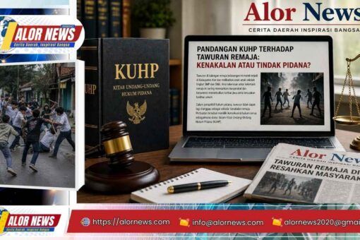 Ilustrasi siluet remaja dalam suasana tegang yang menggambarkan fenomena tawuran, dengan judul artikel tentang pandangan KUHP terhadap tawuran remaja sebagai tindak pidana.