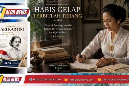 Ilustrasi Hari Kartini dengan kutipan Habis Gelap Terbitlah Terang