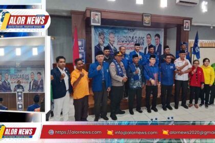 Ketua DPW PAN NTT Ahmad Yohan memberikan sambutan pada Musyawarah Cabang (Muscab) serentak DPC PAN se-Kabupaten Alor di Aula Kopdit Tribuana Kalabahi.