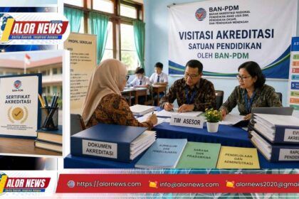 Infografis hasil akreditasi BAN-PDM Tahun 2026 Tahap II untuk sekolah dan madrasah di Kabupaten Alor.