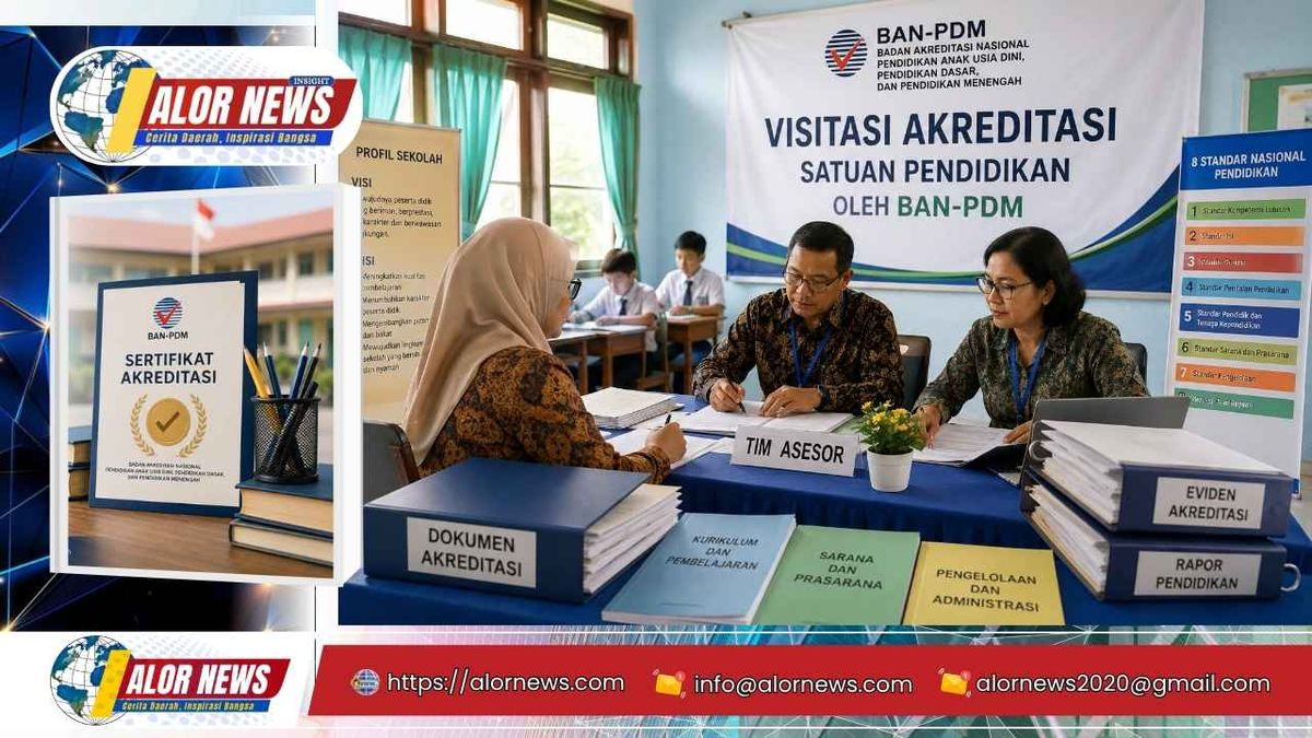 Infografis hasil akreditasi BAN-PDM Tahun 2026 Tahap II untuk sekolah dan madrasah di Kabupaten Alor.